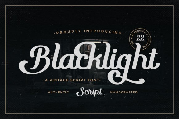 Blacklight: A Vintage Script Font for Editorial Design